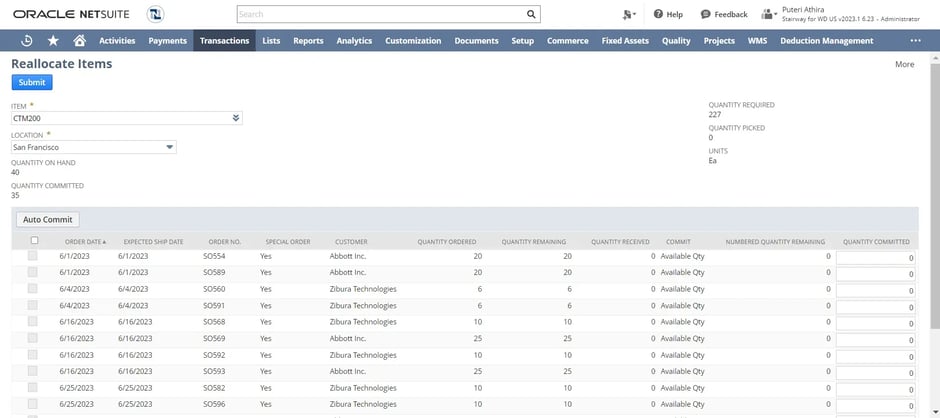 Allocation Exceptions Management