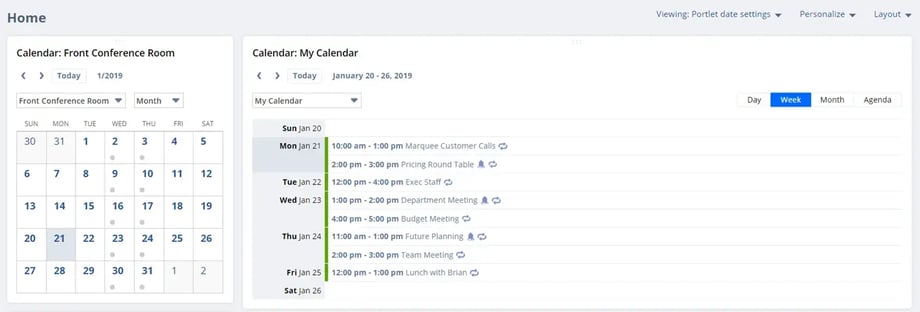 Calendar Portlets NetSuite