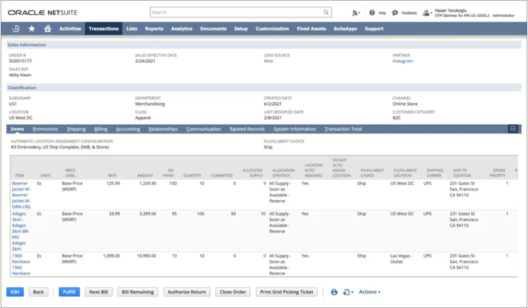 Multichannel Order in NetSuite