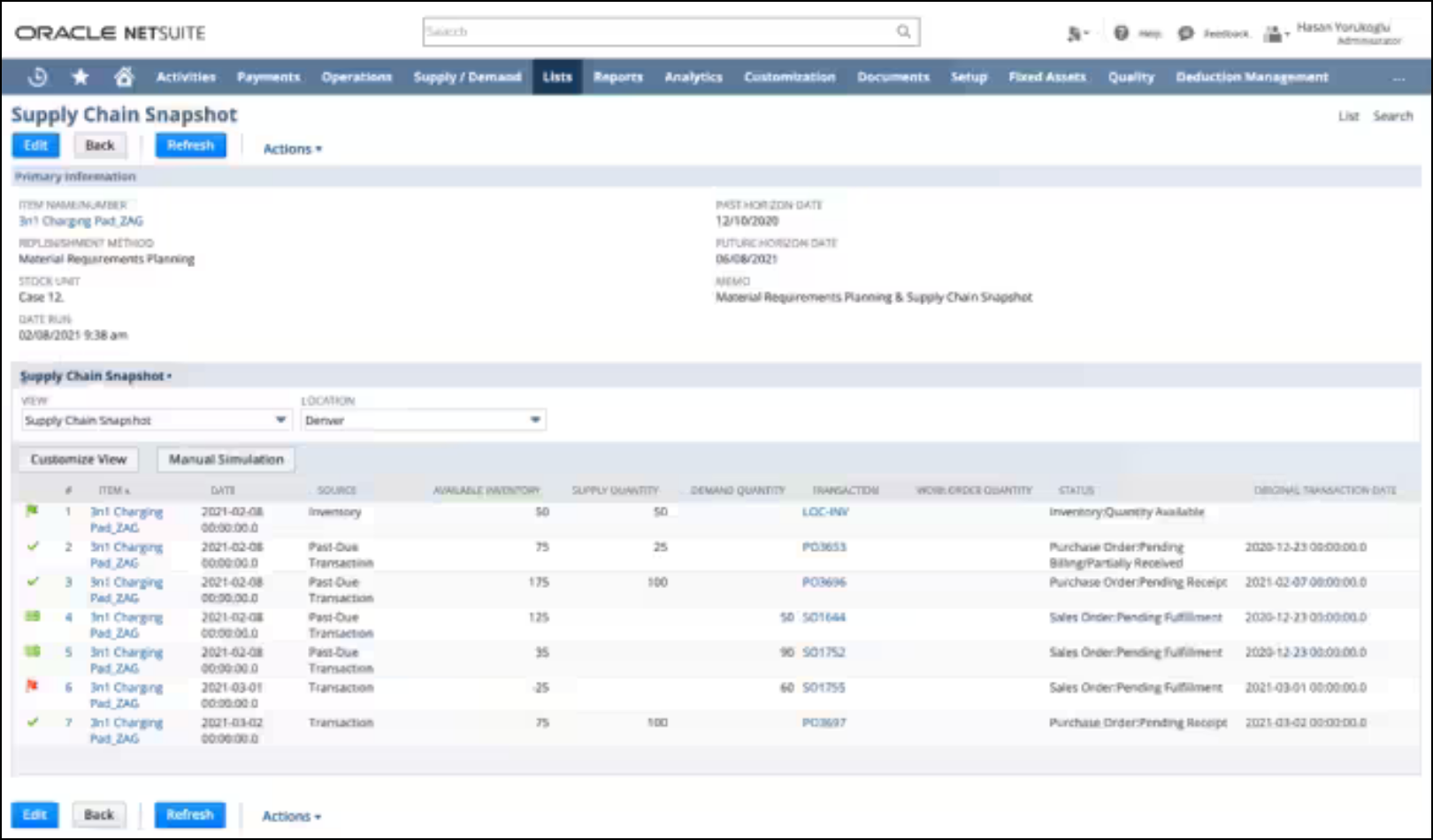 NetSuite ERP Features - Supply Chain Management