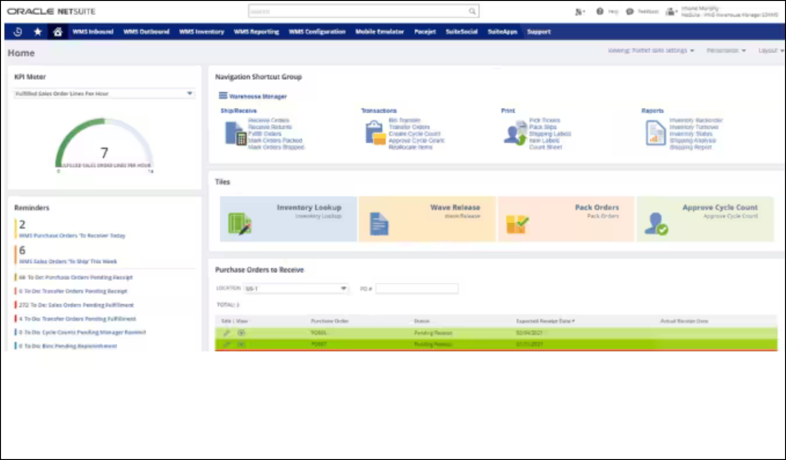 NetSuite ERP Management - Warehouse Management