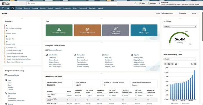 New NetSuite ERP Features - Warehouse Management