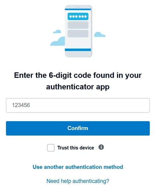 Tampilan Fitur Two-Step Authentication (2SA) di Xero