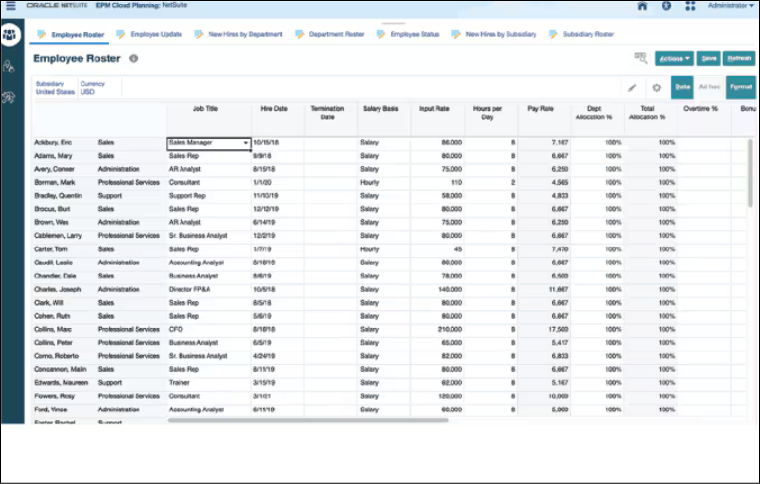 Workforce Planning in NetSuite