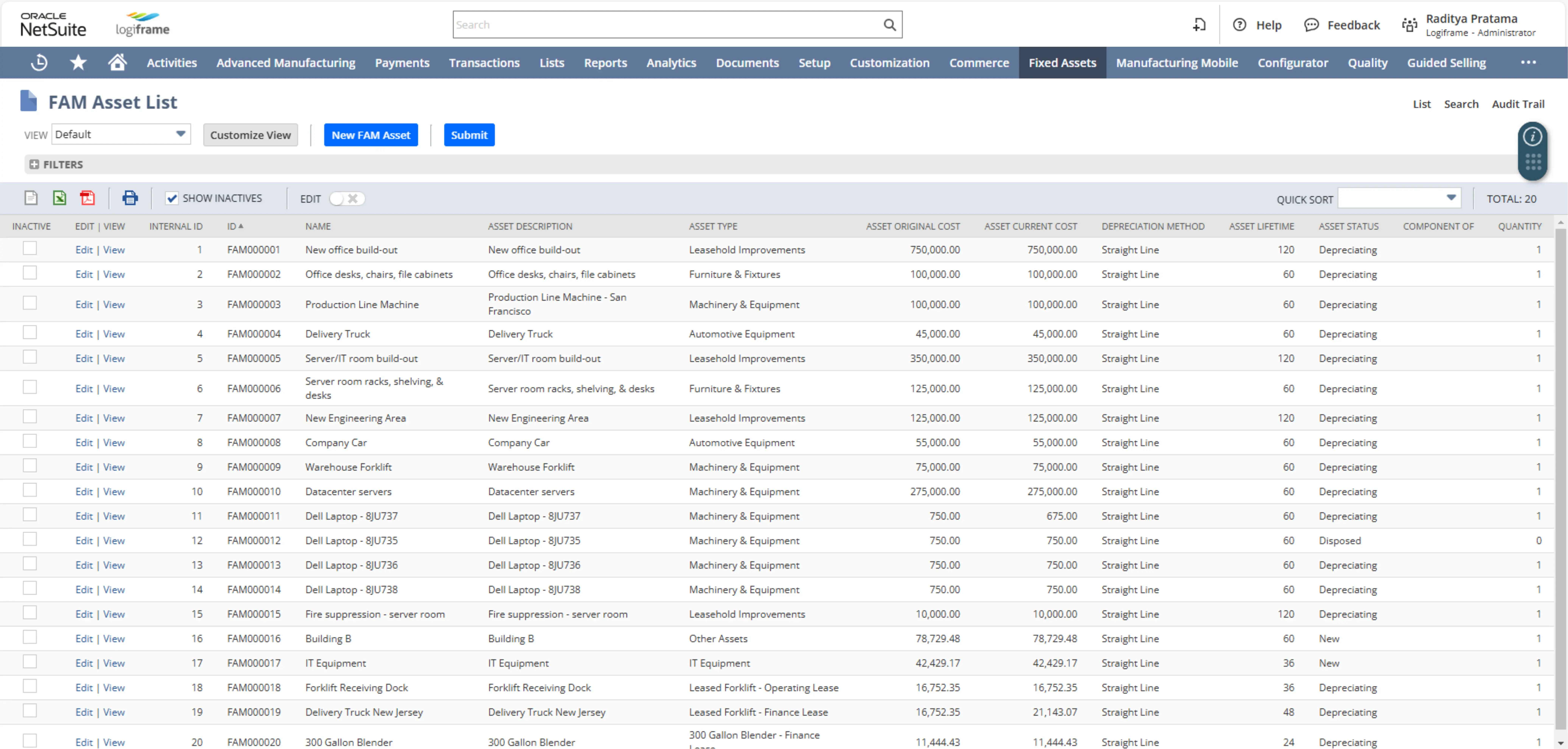 Equipment and Asset Management NetSuite