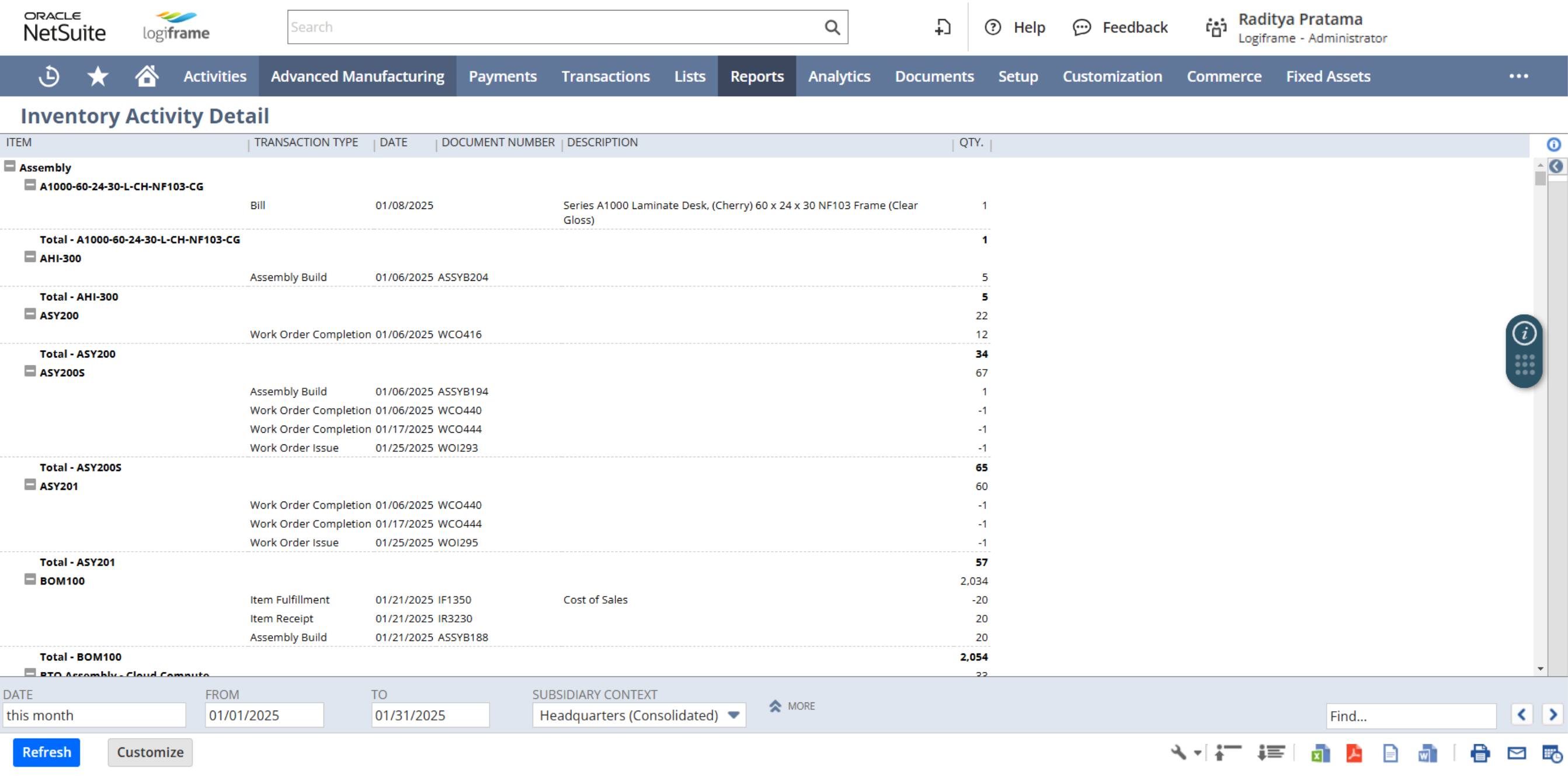 INV WH_Inventory Activity_NS