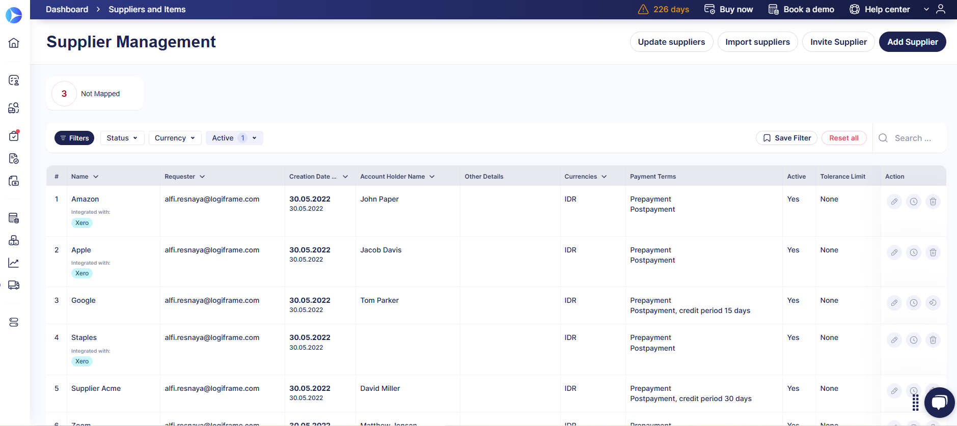 Maintain a Centralized Database for Supplier Profiles and Contracts in Precoro