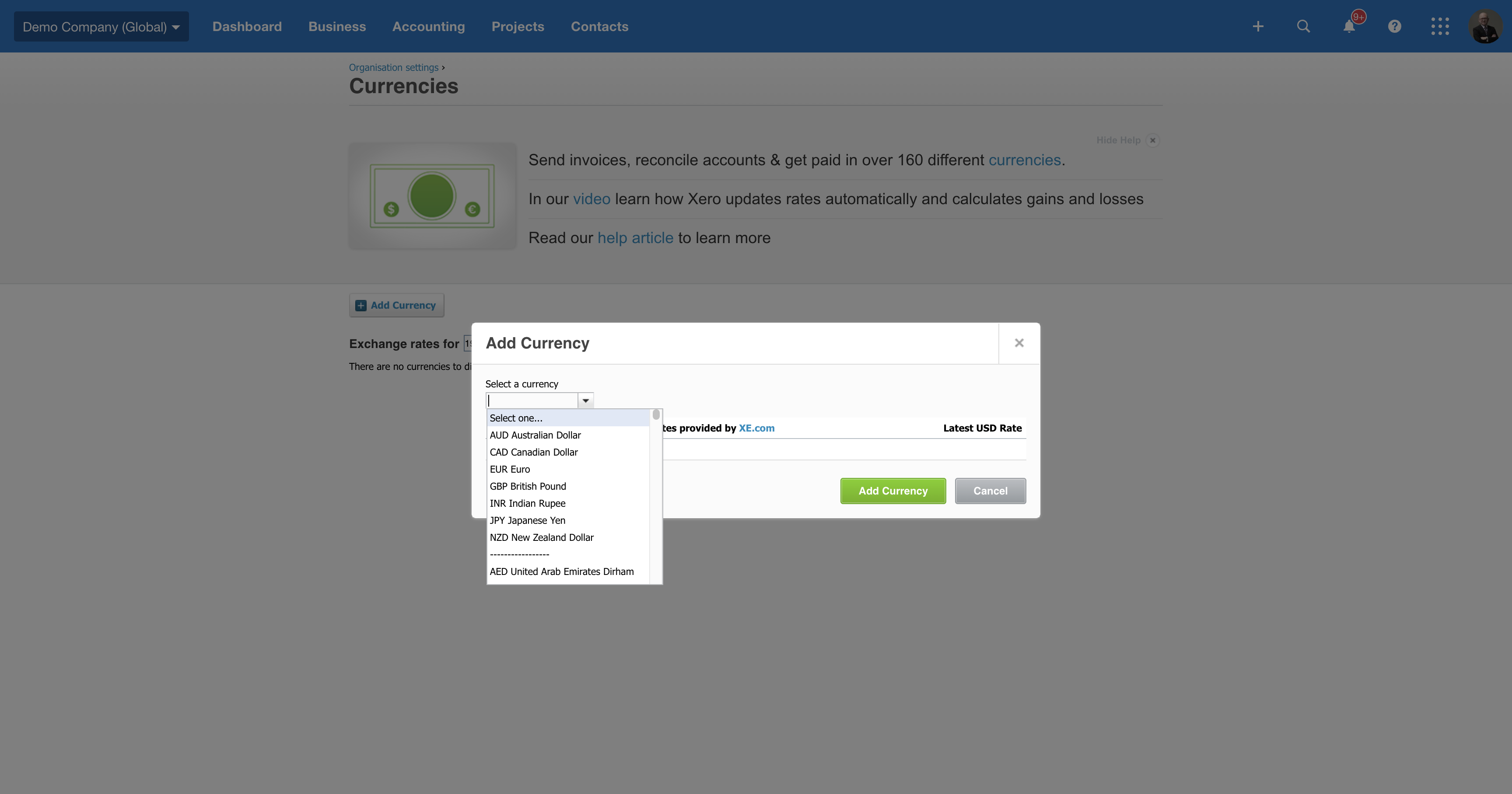 Multi-Currency Support in Xero